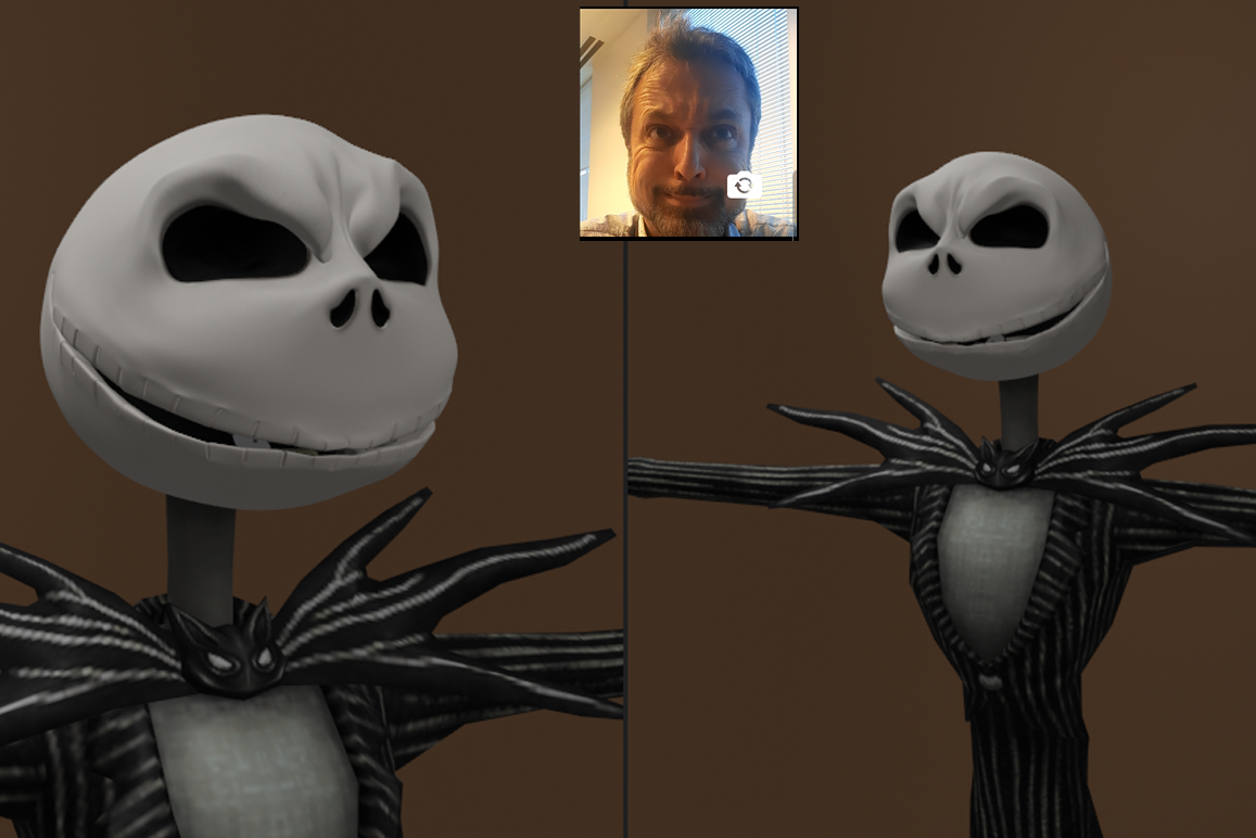 Live Face Tracking for Jack Skelington